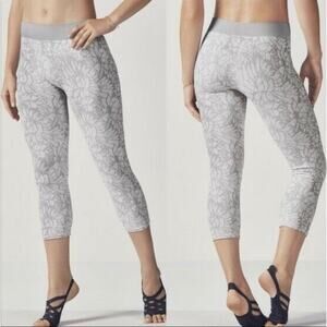 Fabletics Sebastian Seamless Tight Leggings Grey Jacquard Size Small S